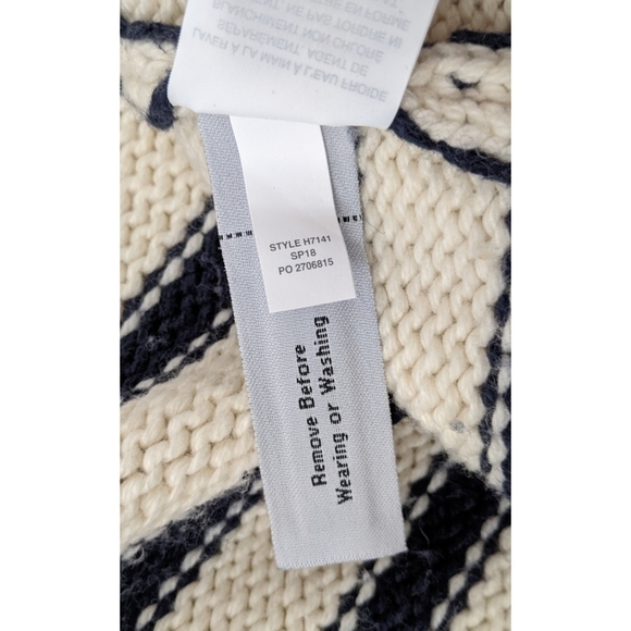 J. Crew Navy Blue and Ivory Striped Cardigan XS - Picture 6 of 8